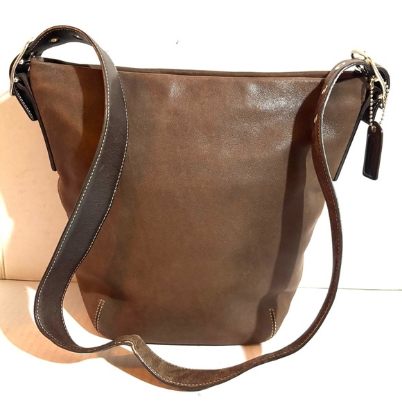 Coach vintage distressed Brown Leather Shoulder Bag - Picture 1 of 8